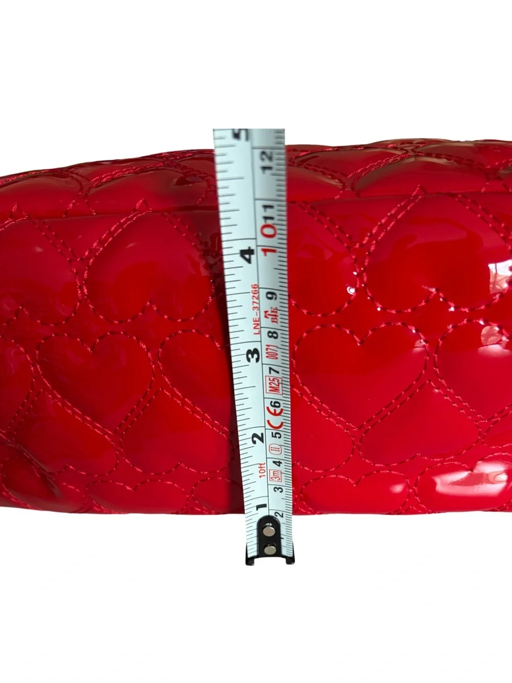 IHKWIP Carry All Heart Quilted Travel Cosmetic Case Cardinal Red NWT